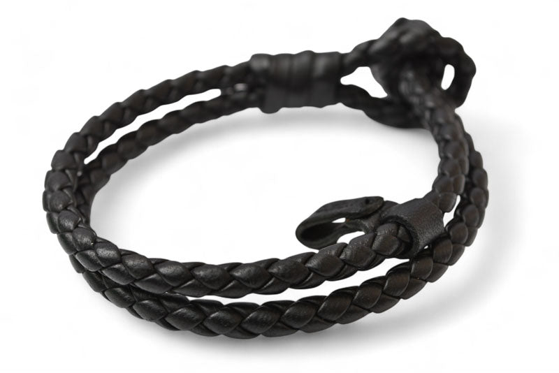 ボッテガヴェネタ ブレスレット/バングル BOTTEGA VENETA イントレチャート ダブル ブラック Sサイズ 612982 VO0BG 8803