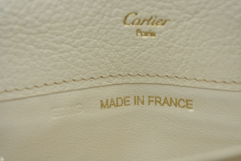 カルティエ 財布 Cartier 長財布 マルチェロ 2C パンチングロゴ ホワイト【中古】