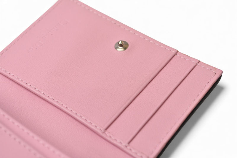 クリスチャンディオール コインケース/カードケース Christian Dior ミニ財布 ディオリッシモ ブラック/ピンク【中古】
