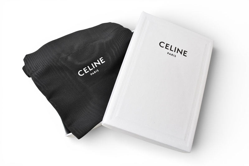 セリーヌ コインケース/カードホルダー CELINE ジップ付カードホルダー/トリオンフ エンボス オリーブ 10F993BFU.31OV【中古】
