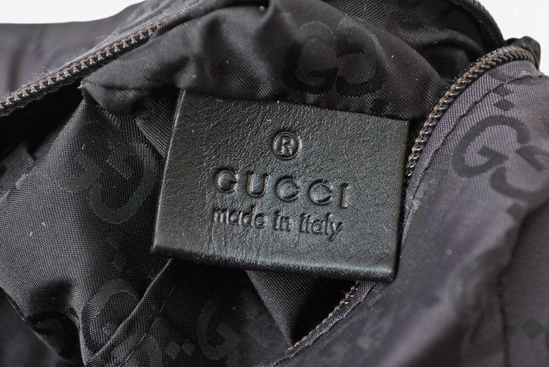 グッチ テディベア/ポーチ/小物入れ GUCCI ナイロン GG柄/ブラック 223669【中古】