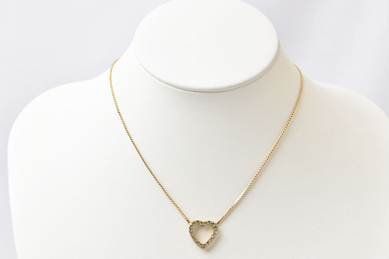 クリスチャンディオール ネックレス/ペンダント Christian Dior ヴィンテージ ハートモチーフ/ラインストーン ゴールド【中古】