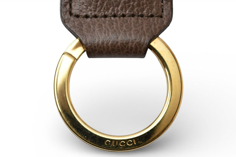 グッチ キーリング/キーホルダー GUCCI グリーン/レッドライン ゴールド オフィディア 523161 HE2NG 8742【中古】