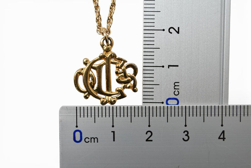 クリスチャンディオール ネックレス Christian Dior ヴィンテージ GP エンブレム ゴールド【中古】