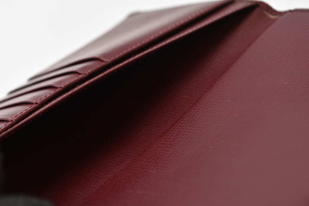 カルティエ 財布/札入れ メンズ Cartier 長財布 型押しレザー マスト ドゥ カルティエ ボルドー【中古】