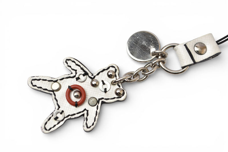 プラダ チャーム/キーホルダー PRADA トリック ロボベア/クマ ホワイト/レッド シルバー【中古】