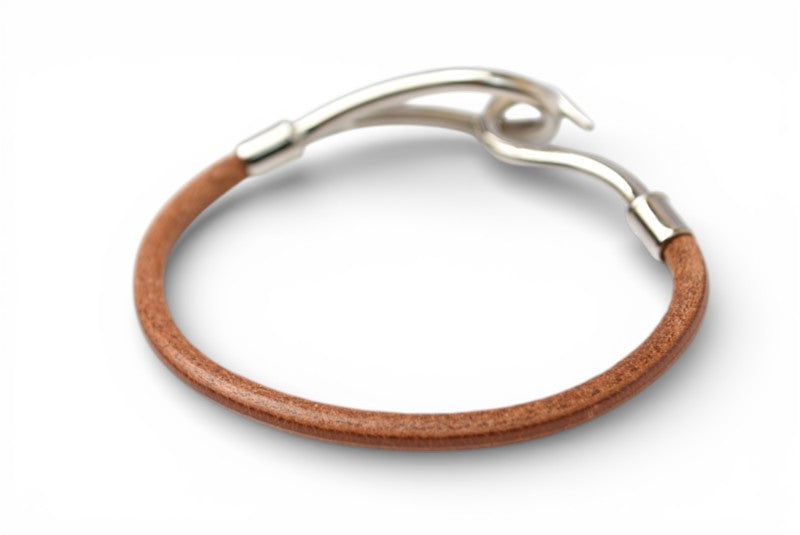 エルメス バングル/ブレスレット HERMES ジャンボブレス ブラウン シルバー金具【中古】