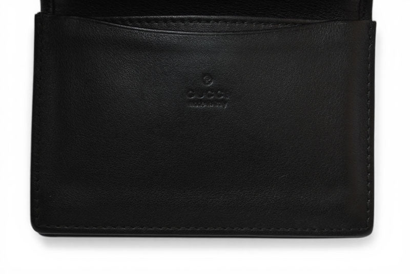 グッチ カードケース/名刺入れ GUCCI グッチシマ/インターロッキングG ブラック 232435【中古】