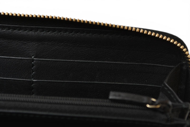 グッチ 財布 GUCCI 長財布/ラウンドファスナー式 マイクログッチシマ ブラック 449391【中古】