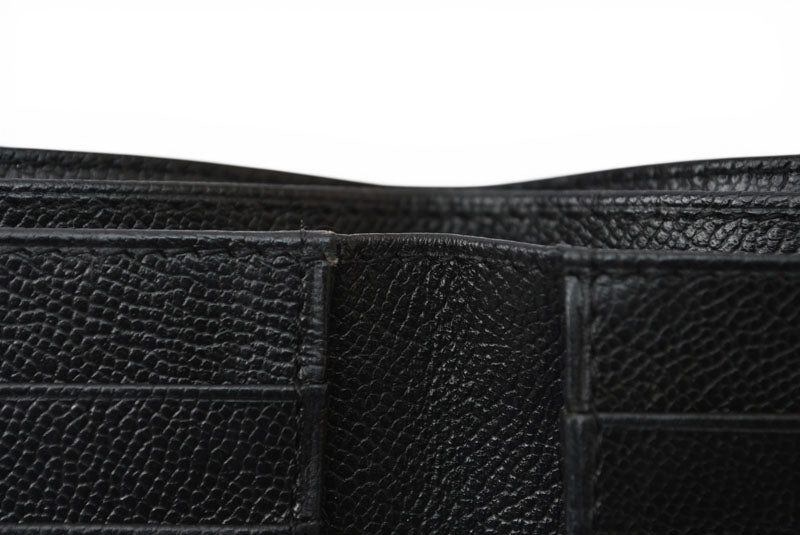 サンローランパリ 財布/折財布 SAINT LAURENT PARIS ヴィンテージ 二つ折財布 YSL ブラック【中古】