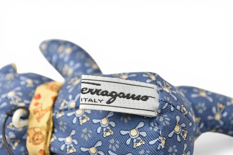サルヴァトーレフェラガモ チャーム テディベア/クマ Salvatore Ferragamo ブルー/イエロー【中古】