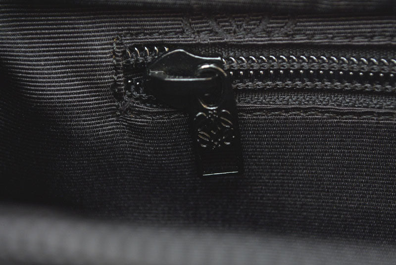 ロエベ ハンドバッグ ヴィンテージ LOEWE バッグ アナグラム メタルハンドル グリーン/ブラック【中古】