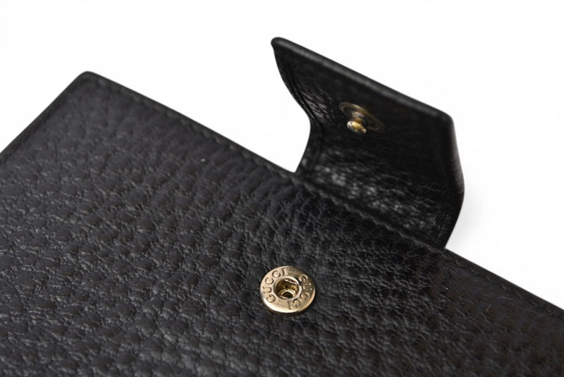 グッチ 財布 三つ折り ホースビット ブラック レザー 138029 コンパクトウォレット GUCCI レディース メンズ【中古】