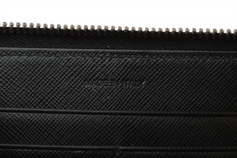プラダ 財布 PRADA 長財布/ラウンドファスナー 1ML506 TESSUTO/テスート ブラック【中古】