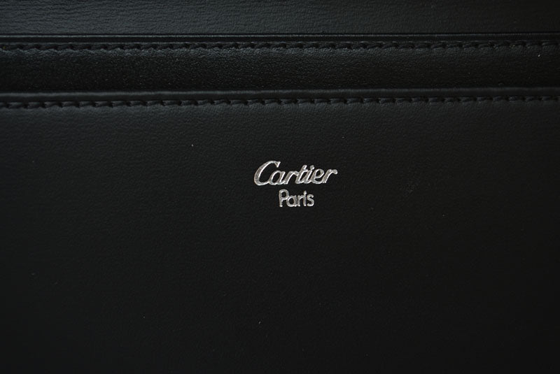 カルティエ 財布 メンズ Cartier 長財布/札入れ レザー パシャ ブラック/シルバー ブラック シルバー L3000439【中古】