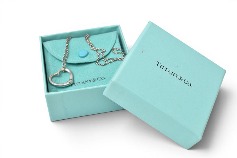 ティファニー ネックレス/ペンダント シルバー TIFFANY&Co. エルサ・ペレッティ オープンハートモチーフ 幅2.1cm【中古】