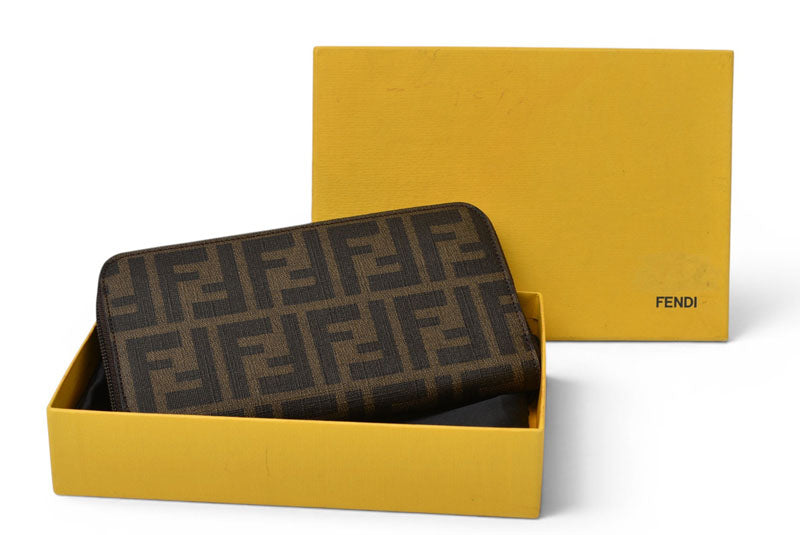 フェンディ 財布 FENDI 長財布 8M0024 ZUCCA/ズッカ柄 ブラウン/ブラウン【中古】