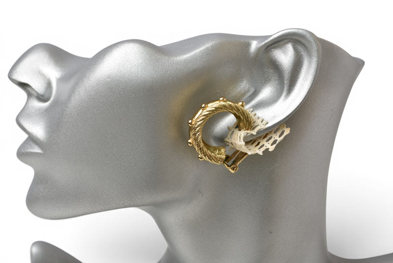 クリスチャンディオール イヤリング Christian Dior ヴィンテージ アクセサリー ツイルフープ ゴールド【中古】
