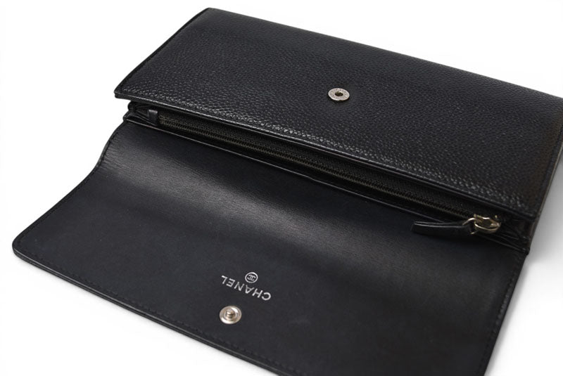 シャネル 長財布 CHANEL A50070 キャビアスキン ブラック ココマーク【中古】