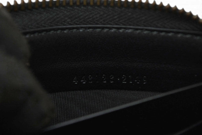 グッチ 財布 GUCCI 長財布/GGマーモント ラウンドファスナー 443123 レザー ブラック 【中古】