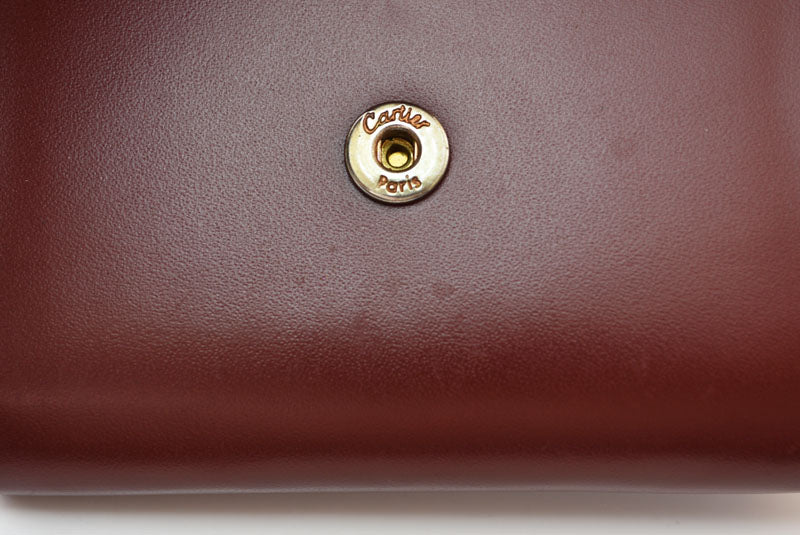 カルティエ コインケース Cartier スクエア コインパース マスト ドゥ カルティエ ボルドー【中古】