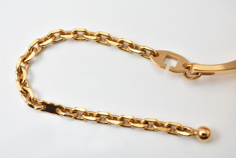 エルメス クリップ/キーホルダー HERMES フィルー グローブホルダー チャーム ゴールド【中古】