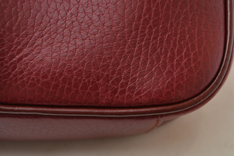 カルティエ ショルダーバッグ/クロスボディ マスト ドゥ カルティエ ヴィンテージ Cartier レザー ボルドー【中古】