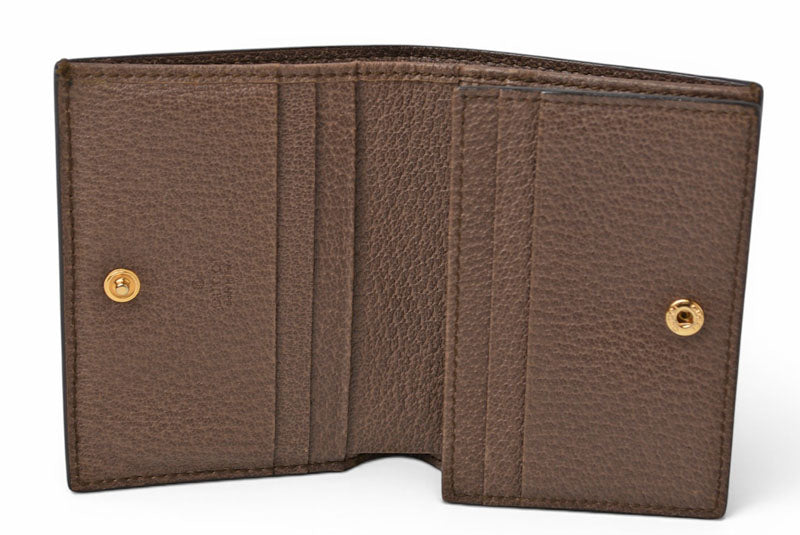 グッチ ミニ財布/二つ折り GUCCI 折財布 GGブラウン/ベージュ523155 Ophidia/オフィディア GGスプリーム【中古】