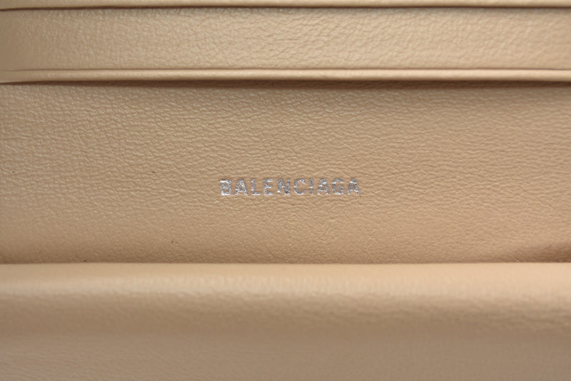 バレンシアガ 財布 BALENCIAGA ミニ財布/二つ折財布 ミニウォレット 594216 ライトベージュ【中古】