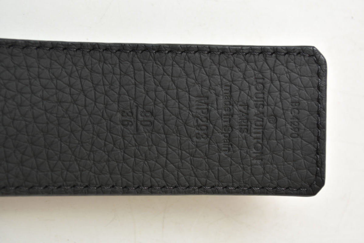 ルイヴィトン ベルト メンズ リバーシブル LOUIS VUITTON サンチュール LVシェイプ LVフレンド ブラック/ノワール サイズ90 MP293【中古】