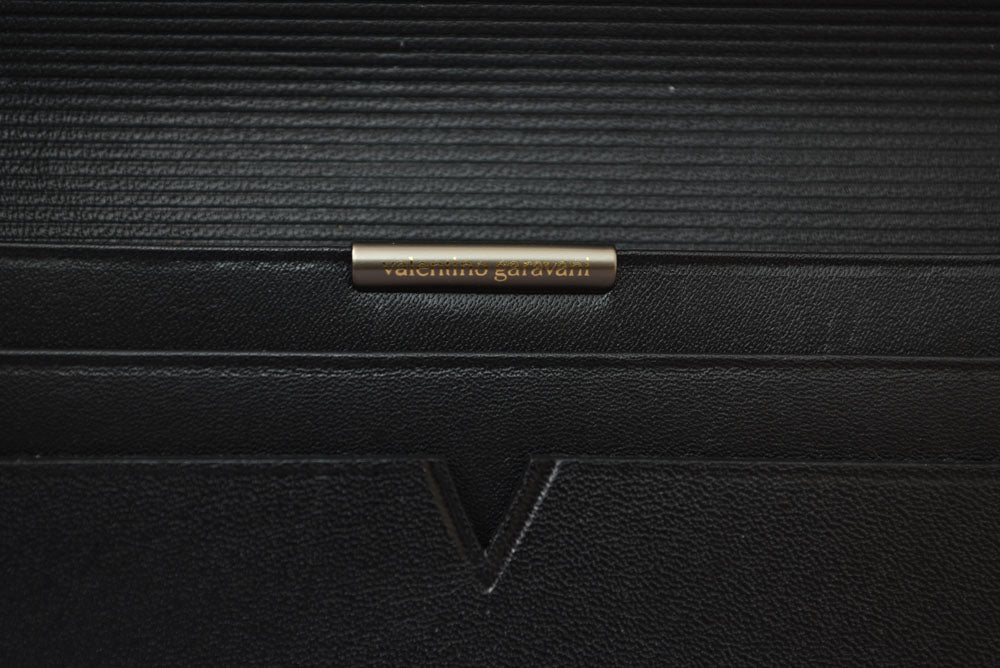 ヴァレンティノ 名刺入れ/カードケース VALENTINO バレンチノ レザー ブラック メンズ/レディース【中古】