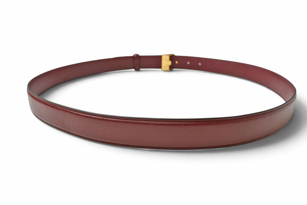 カルティエ ベルト ヴィンテージ レザー Cartier マスト ドゥ カルティエ ボルドー フリーサイズ【中古】