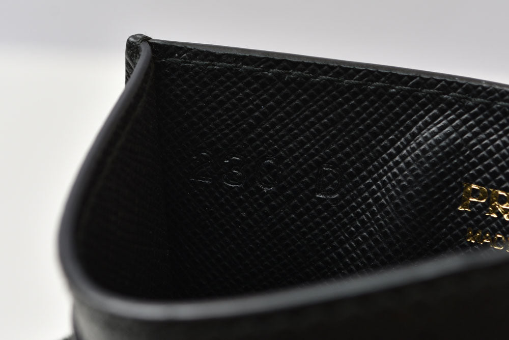 プラダ カードケース/名刺入れ PRADA レザー マーメイド柄 NERO/ブラック【中古】