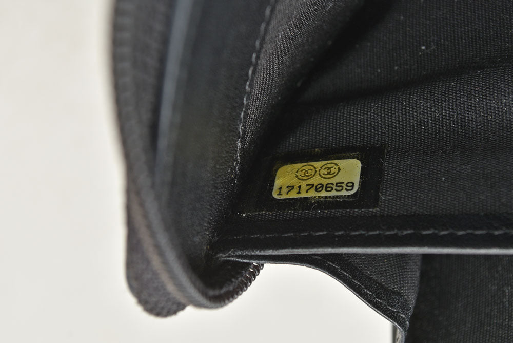 シャネル 財布 CHANEL 長財布/ラウンドファスナー キャビアスキン ブラック/シルバー A50071【中古】
