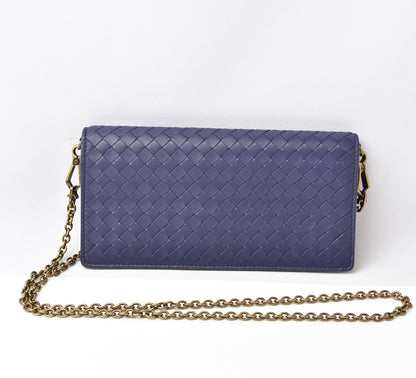 ボッテガヴェネタ 長財布/チェーンウォレット/クラッチバッグ/スマホ収納 BOTTEGA VENETA イントレチャート ブルーアトランティコ