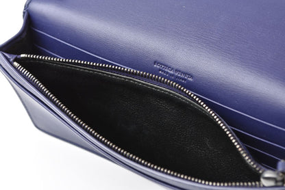 ボッテガヴェネタ 長財布/チェーンウォレット/クラッチバッグ/スマホ収納 BOTTEGA VENETA イントレチャート ブルーアトランティコ
