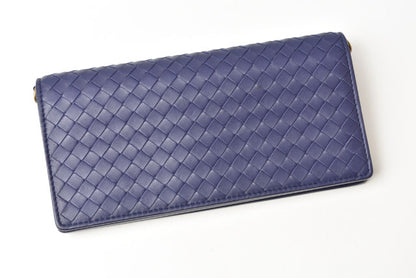 ボッテガヴェネタ 長財布/チェーンウォレット/クラッチバッグ/スマホ収納 BOTTEGA VENETA イントレチャート ブルーアトランティコ