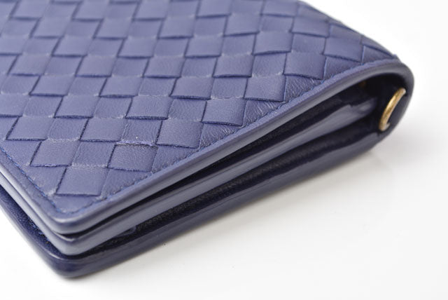 ボッテガヴェネタ 長財布/チェーンウォレット/クラッチバッグ/スマホ収納 BOTTEGA VENETA イントレチャート ブルーアトランティコ