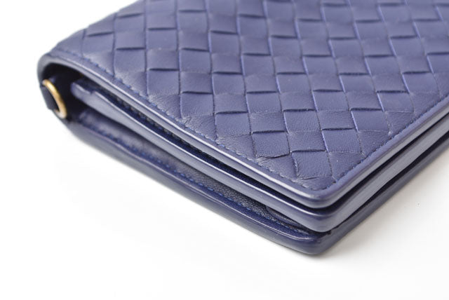 ボッテガヴェネタ 長財布/チェーンウォレット/クラッチバッグ/スマホ収納 BOTTEGA VENETA イントレチャート ブルーアトランティコ