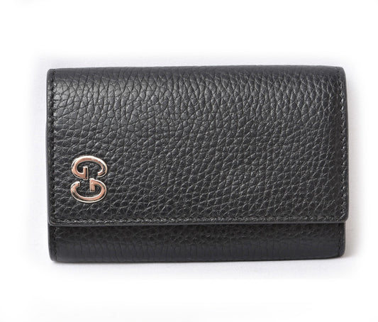 グッチ キーケース/キーホルダー GUCCI 6連 レザー GGロゴ ブラック/シルバー 473924