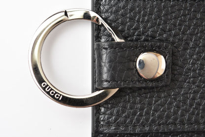 グッチ キーケース/キーホルダー GUCCI 6連 レザー GGロゴ ブラック/シルバー 473924