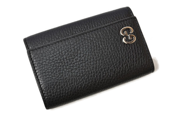 グッチ キーケース/キーホルダー GUCCI 6連 レザー GGロゴ ブラック/シルバー 473924