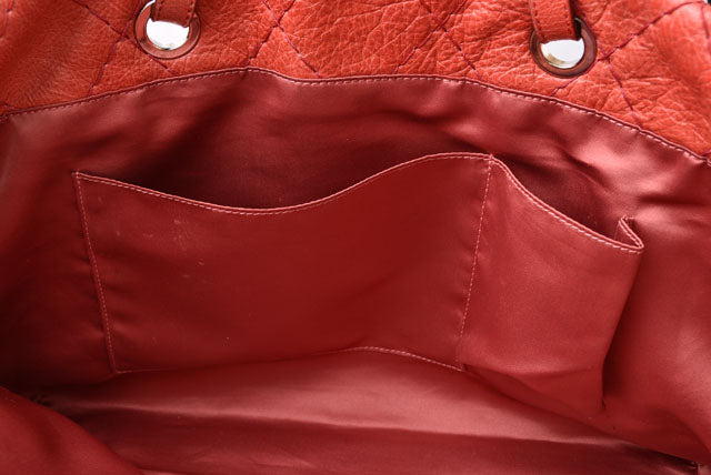 シャネル ショルダーバッグ/トートバッグ CHANEL キルティングレザー ダークピンク/シルバー