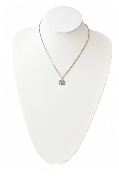 シャネル ネックレス/ペンダント CHANEL ココマーク/CC ラインストーン シルバー/ホワイト【中古】