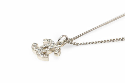 シャネル ネックレス/ペンダント CHANEL ココマーク/CC ラインストーン シルバー/ホワイト【中古】