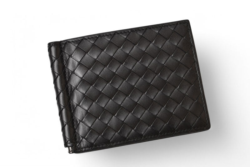 ボッテガヴェネタ 財布/マネークリップ BOTTEGA VENETA 折財布/札入れ カーフ 123180 ブラック【中古】