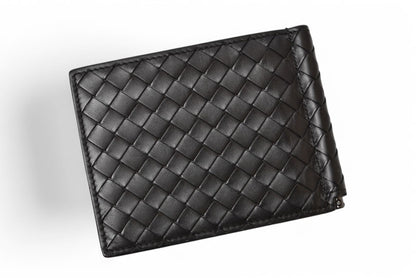 ボッテガヴェネタ 財布/マネークリップ BOTTEGA VENETA 折財布/札入れ カーフ 123180 ブラック【中古】