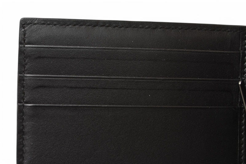 ボッテガヴェネタ 財布/マネークリップ BOTTEGA VENETA 折財布/札入れ カーフ 123180 ブラック【中古】