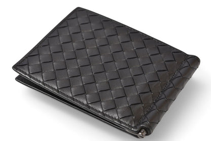 ボッテガヴェネタ 財布/マネークリップ BOTTEGA VENETA 折財布/札入れ カーフ 123180 ブラック【中古】