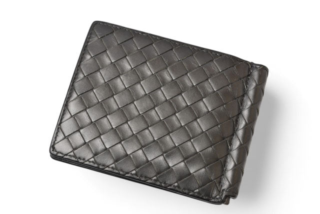 ボッテガヴェネタ 財布/マネークリップ BOTTEGA VENETA 折財布/札入れ カーフ 123180 ブラック
